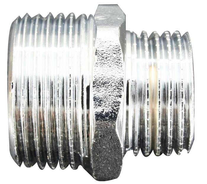 Brystnippel forkromet 3/4" x 1/2"